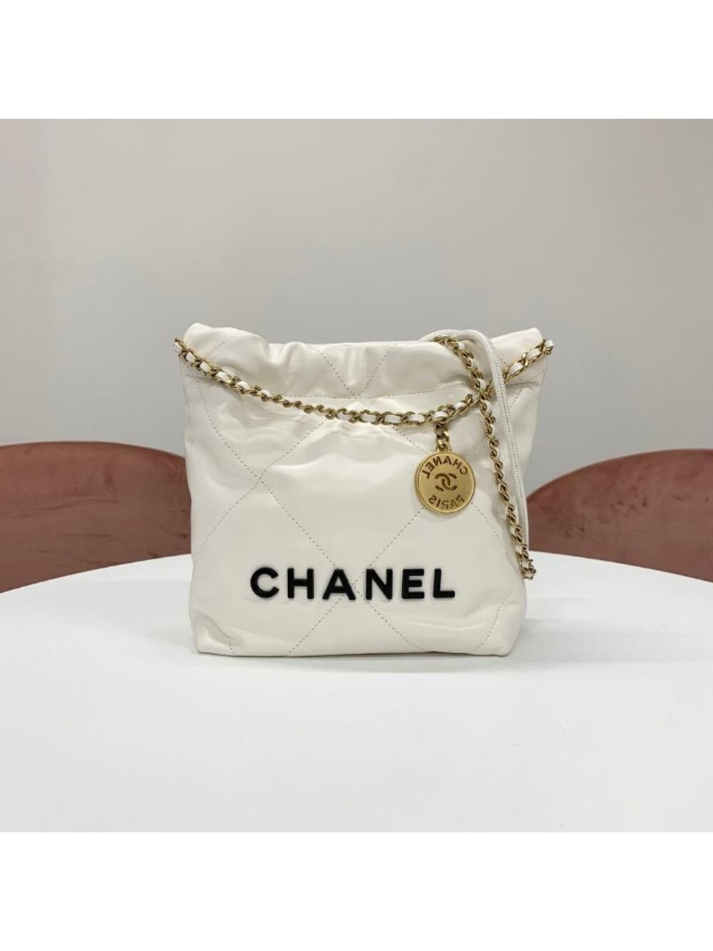 Chanel 22 Mini CC Logo Calfskin Shoulder Bag